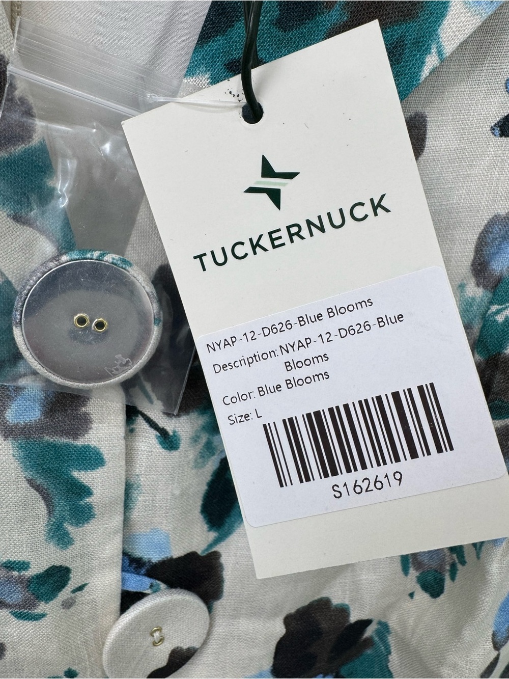 Tuckernuck “Hadley” Blue Blooms Midi dress - size Large - Picture 7 of 7